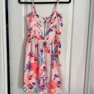 Floral Spaghetti Strap Dress in Pink and Purple